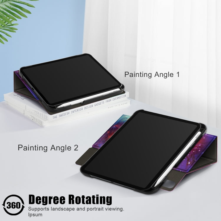 For iPad mini 2024 / mini 6 Painted Pattern Voltage Horizontal Flip PU Leather Tablet Case with Rotating Holder & Pen Slot & Sleep / Wake-up Function(Milky Way) - iPad mini 6 Cases by buy2fix | Online Shopping UK | buy2fix