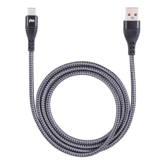 ADC-005 6A USB to USB-C / Type-C Weave Fast Charging Data Cable, Length:1m(Black) by buy2fix