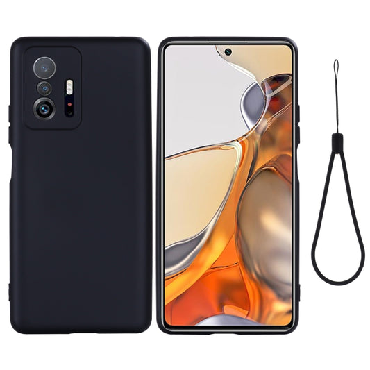 For Xiaomi 11T 5G Solid Color Liquid Silicone Dropproof Full Coverage Protective Case(Black) by buy2fix