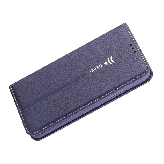 For iPhone XS Max GEBEI PU+TPU Horizontal Flip Protective Case with Holder & Card Slots(Blue) by GEBEI