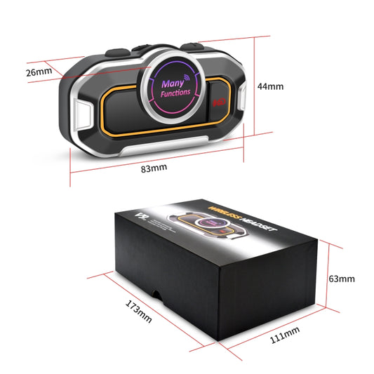 V9 Pro Motorcycle Helmet Bluetooth Walkie-talkie Support FM(Black) by buy2fix