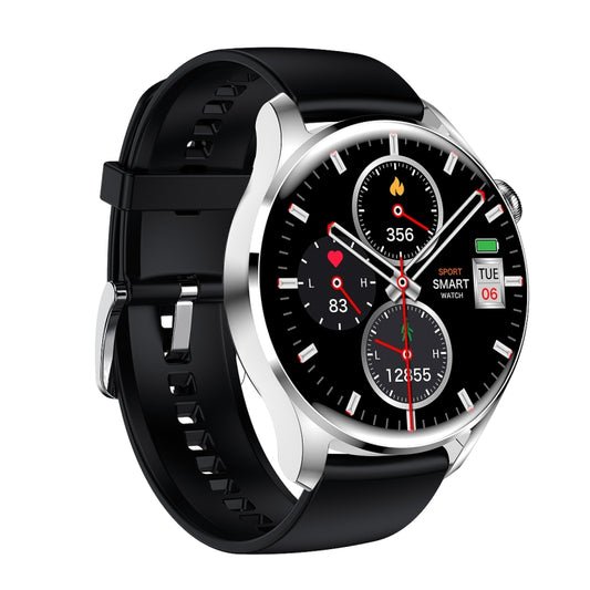 M103 1.35 inch IPS Color Screen IP67 Waterproof Smart Watch, Support Sleep Monitoring / Heart Rate Monitoring / Bluetooth Call / Music Playback, Style: Silicone Strap(Black Silver) by buy2fix