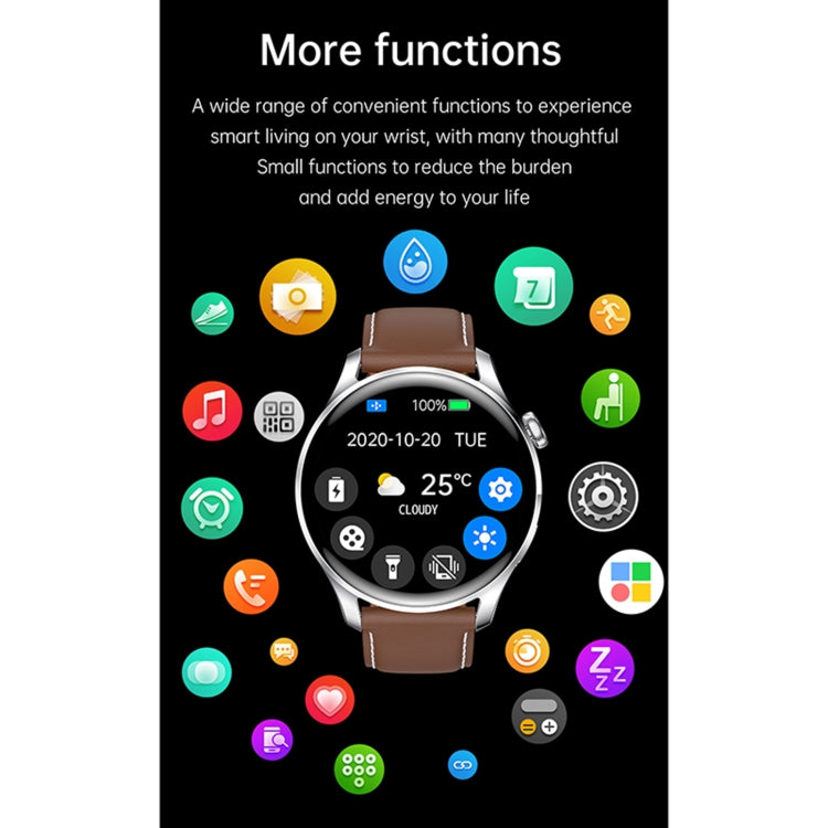 M103 1.35 inch IPS Color Screen IP67 Waterproof Smart Watch, Support Sleep Monitoring / Heart Rate Monitoring / Bluetooth Call / Music Playback, Style: Leather Strap(Black) by buy2fix