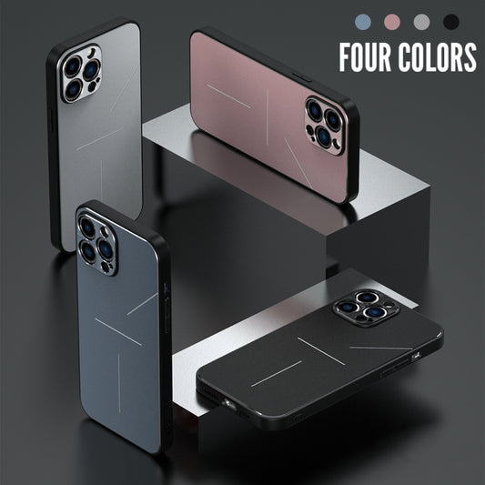 For iPhone 11 Pro Max R-JUST RJ-52 3-Line Style Metal TPU Shockproof Protective Case (Pink) by R-JUST