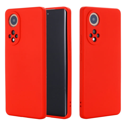For Huawei Nova 9 Solid Color Liquid Silicone Dropproof Full Coverage Protective Case(Red) by buy2fix