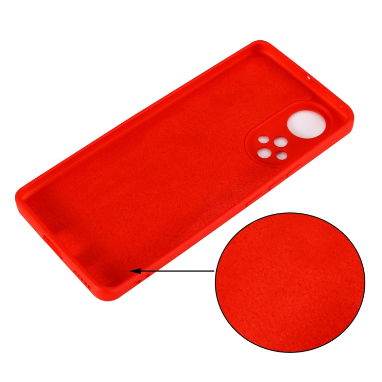 For Huawei Nova 9 Solid Color Liquid Silicone Dropproof Full Coverage Protective Case(Red) - Huawei Cases by buy2fix | Online Shopping UK | buy2fix