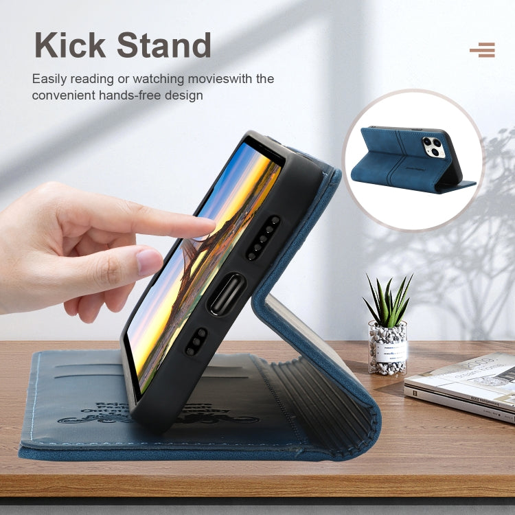 For iPhone 12 Pro Max Dream Magnetic Suction Business Horizontal Flip PU Leather Case with Holder & Card Slot & Wallet(Blue) - iPhone 12 Pro Max Cases by buy2fix | Online Shopping UK | buy2fix