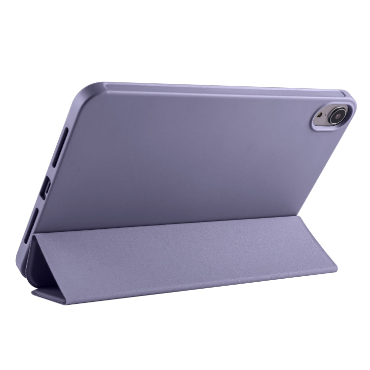 For iPad mini 6 / mini 2024 Honeycomb TPU Leather Tablet Case with 3-Folding Holder(Lavender Gray) - iPad mini 6 Cases by buy2fix | Online Shopping UK | buy2fix