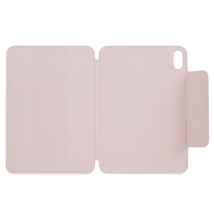 For iPad mini 2024 / mini 6 Horizontal Flip Ultra-thin Fixed Buckle Magnetic PU Tablet Case With Three-folding Holder & Sleep / Wake-up Function(Pink) - iPad mini 6 Cases by buy2fix | Online Shopping UK | buy2fix