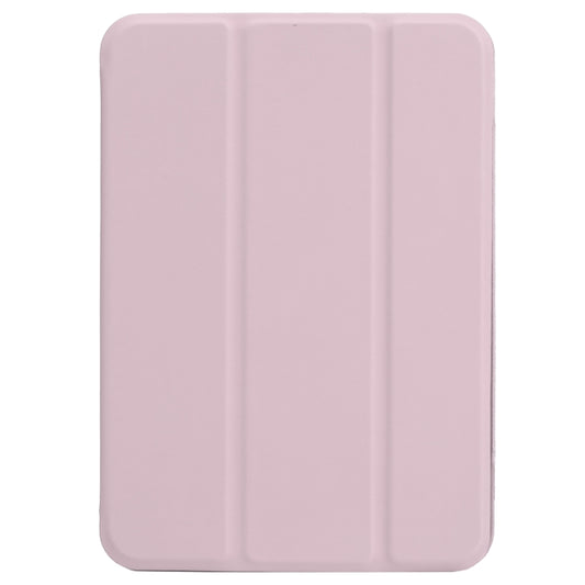 For iPad mini 2024 / mini 6 Horizontal Flip Ultra-thin Double-sided Clip Non-buckle Magnetic PU Tablet Case With Three-folding Holder & Sleep / Wake-up Function(Pink) - iPad mini 6 Cases by buy2fix | Online Shopping UK | buy2fix