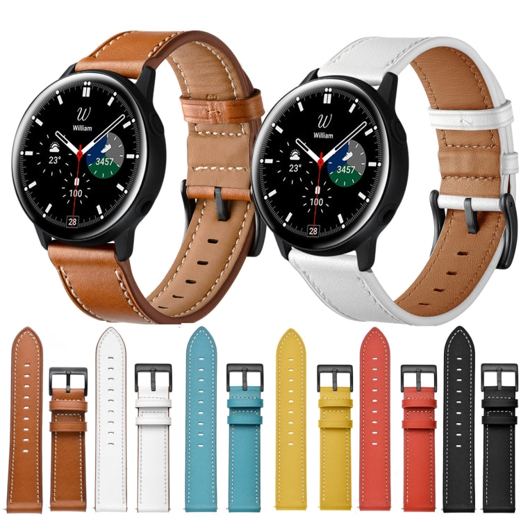 For Samsung Galaxy Watch 3 45mm Leather Watch Band(Brown) - Watch Bands by buy2fix | Online Shopping UK | buy2fix