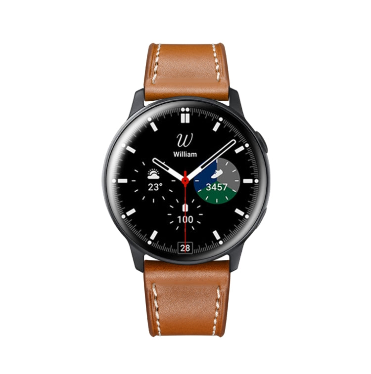 For Samsung Galaxy Watch 46mm Leather Watch Band(Brown) - Watch Bands by buy2fix | Online Shopping UK | buy2fix