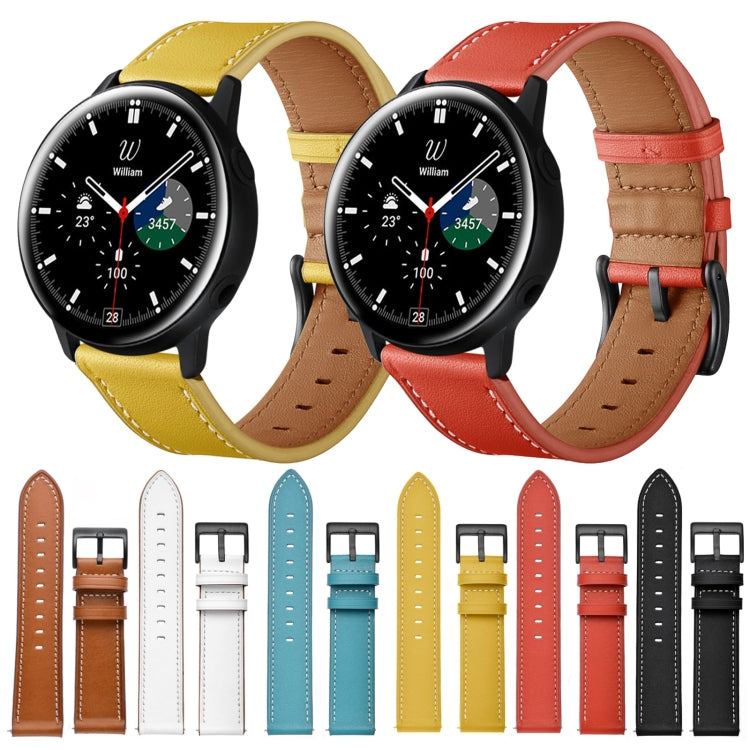 For Samsung Galaxy Watch 46mm Leather Watch Band(Brown) - Watch Bands by buy2fix | Online Shopping UK | buy2fix