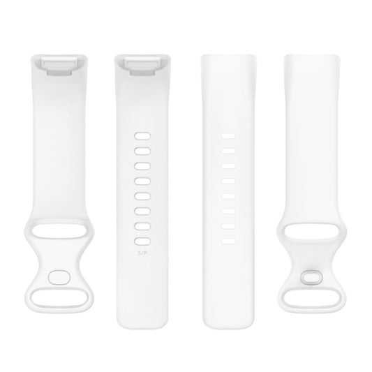 For Fitbit Charge 5 Silicone Watch Band, Size:S(White) by buy2fix