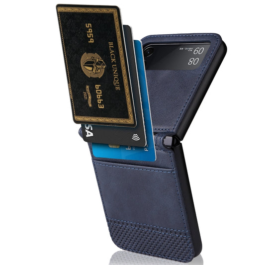 For Samsung Galaxy Z Flip3 5G Retro Crazy Horse Texture Leather Case with Card Slots(Blue) by buy2fix