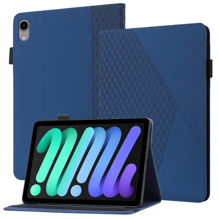 For iPad mini 2024 / mini 6 Rhombus Skin Feel Horizontal Flip Tablet Case with Card Slots & Holder & Sleep / Wake-up Function(Royal Blue) - iPad mini 6 Cases by buy2fix | Online Shopping UK | buy2fix