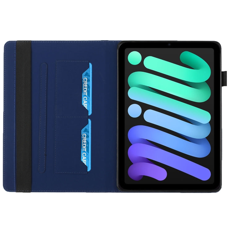 For iPad mini 2024 / mini 6 Rhombus Skin Feel Horizontal Flip Tablet Case with Card Slots & Holder & Sleep / Wake-up Function(Royal Blue) - iPad mini 6 Cases by buy2fix | Online Shopping UK | buy2fix