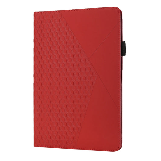 For iPad Pro 11 2022 / 2021 / 2020 / 2018 Rhombus Skin Feel Horizontal Flip Tablet Leather Tablet Case with Card Slots & Holder & Sleep / Wake-up Function(Red) by buy2fix