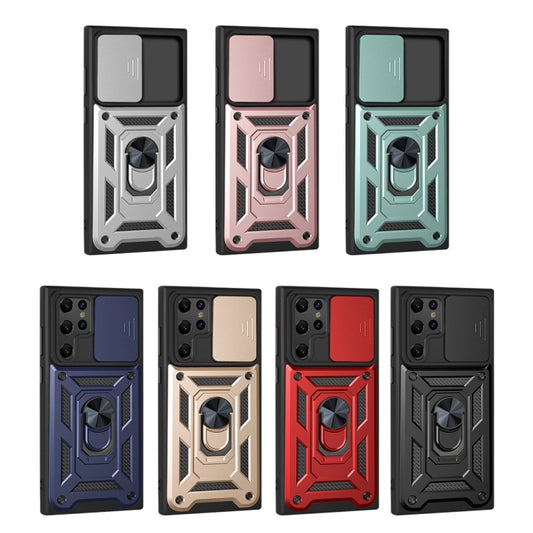 For Samaung Galaxy S22 Ultra 5G Sliding Camera Cover Design TPU+PC Protective Case(Blue) by buy2fix