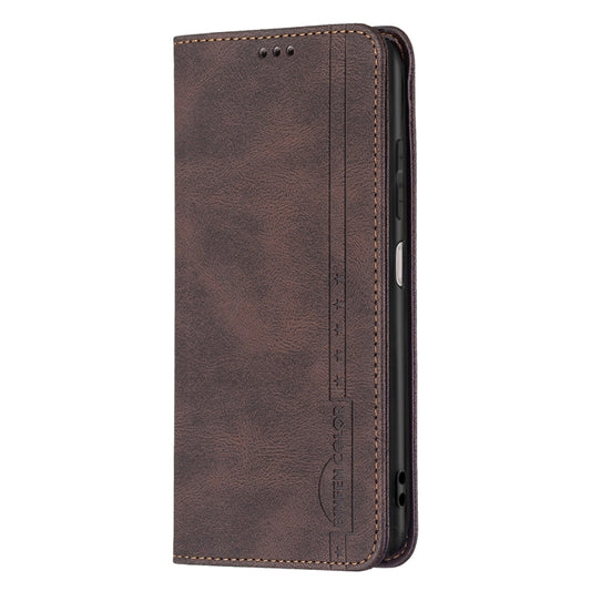 For Xiaomi Poco X3 / X3 NFC Magnetic RFID Blocking Anti-Theft Leather Case with Holder & Card Slots & Wallet(Brown) by buy2fix