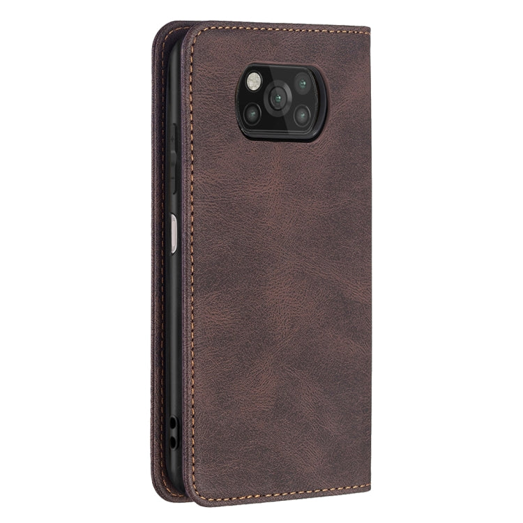 For Xiaomi Poco X3 / X3 NFC Magnetic RFID Blocking Anti-Theft Leather Case with Holder & Card Slots & Wallet(Brown) - Xiaomi Cases by buy2fix | Online Shopping UK | buy2fix