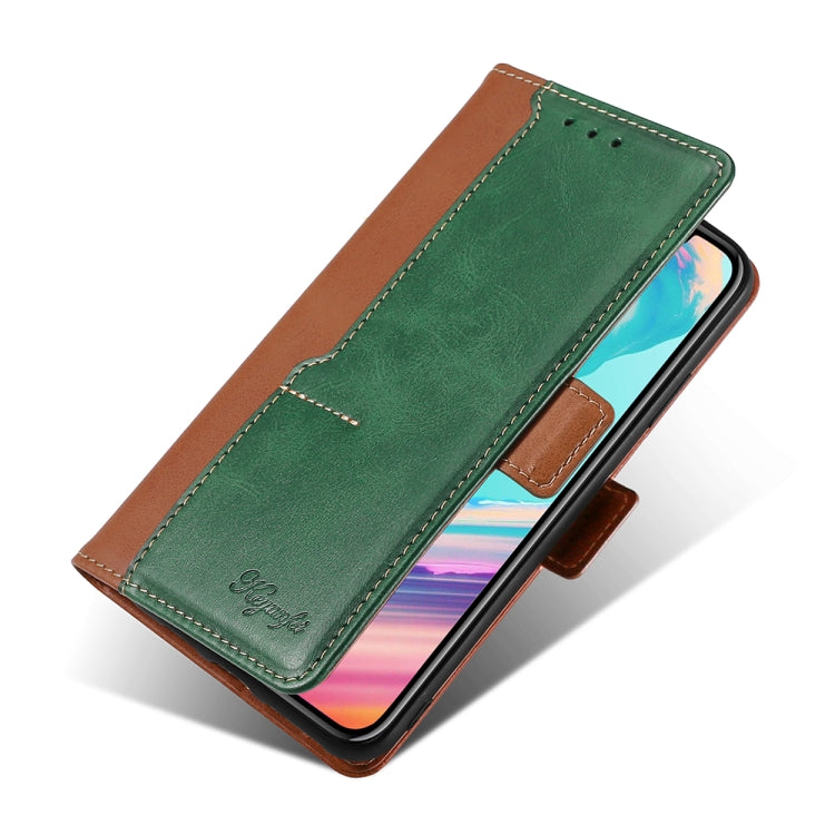 For Samsung Galaxy S22+ 5G Retro Texture Contrast Color Side Buckle Horizontal Flip Leather Case with Holder & Card Slots & Wallet(Light Brown + Green) - Galaxy S22+ 5G Cases by buy2fix | Online Shopping UK | buy2fix