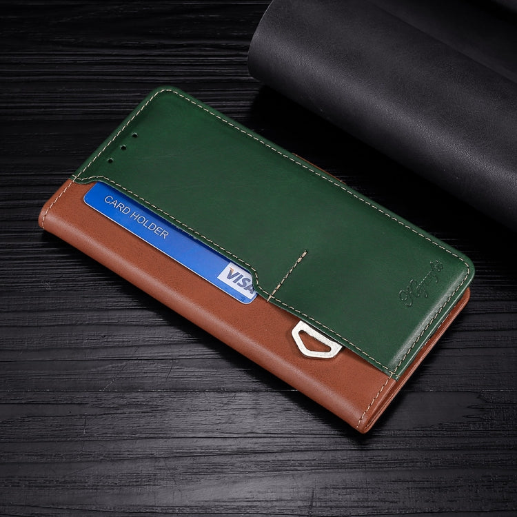 For Samsung Galaxy S22+ 5G Retro Texture Contrast Color Side Buckle Horizontal Flip Leather Case with Holder & Card Slots & Wallet(Light Brown + Green) - Galaxy S22+ 5G Cases by buy2fix | Online Shopping UK | buy2fix