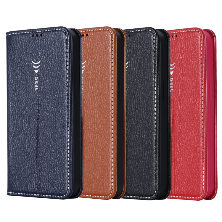 For iPhone 13 Pro GEBEI PU+TPU Horizontal Flip Protective Case with Holder & Card Slots (Rose Red) by GEBEI