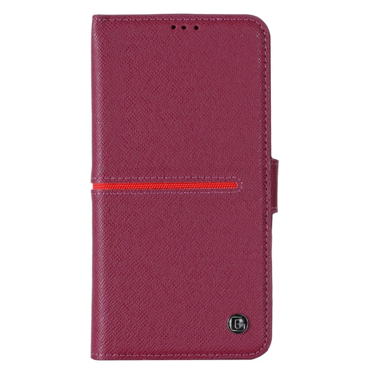 For iPhone 13 Pro GEBEI Top-grain Leather Horizontal Flip Protective Case with Holder & Card Slots & Wallet & Photo Frame (Red Wine) by GEBEI
