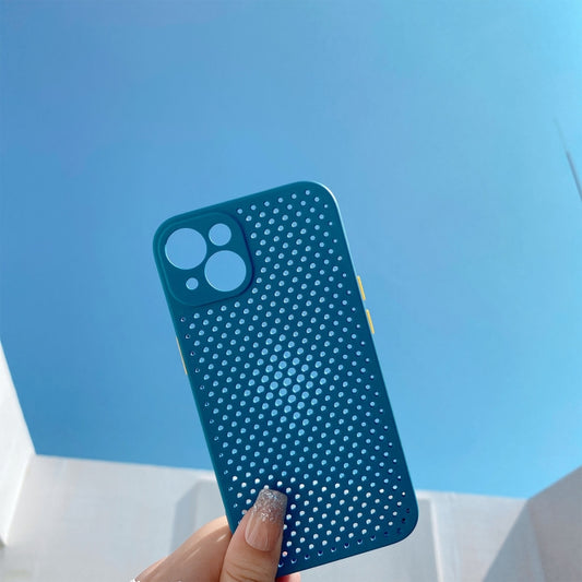 For iPhone 13 Pro Max Shockproof Hollow Breathe Protective Case (Lake Blue) by buy2fix