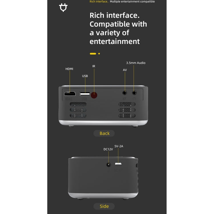 T20 320x240 400 Lumens Portable Home Theater LED HD Digital Projector, Basic Version US Plug(Yellow) by buy2fix