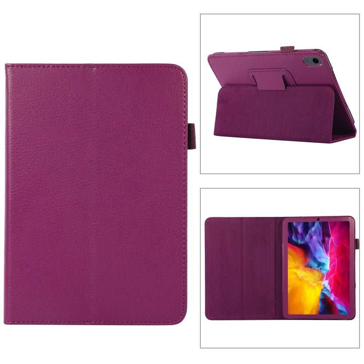 For iPad mini 6 / mini 2024 Litchi Texture Horizontal Flip PU Leather Tablet Case with Holder(Purple) - iPad mini 6 Cases by buy2fix | Online Shopping UK | buy2fix