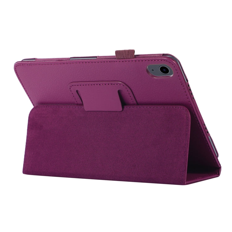 For iPad mini 6 / mini 2024 Litchi Texture Horizontal Flip PU Leather Tablet Case with Holder(Purple) - iPad mini 6 Cases by buy2fix | Online Shopping UK | buy2fix