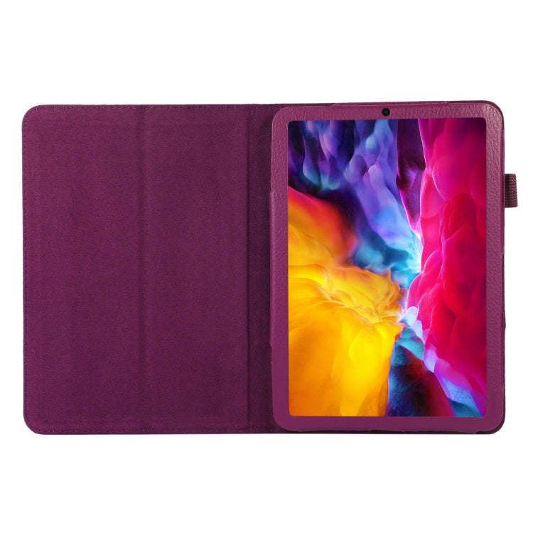 For iPad mini 6 / mini 2024 Litchi Texture Horizontal Flip PU Leather Tablet Case with Holder(Purple) - iPad mini 6 Cases by buy2fix | Online Shopping UK | buy2fix