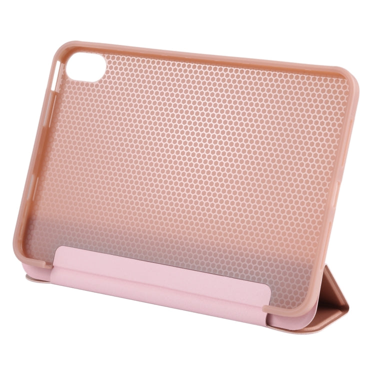For iPad mini 2024 / mini 6 GEBEI Shockproof Horizontal Flip Tablet Case with Three-folding Holder(Rose Gold) - iPad mini 6 Cases by GEBEI | Online Shopping UK | buy2fix