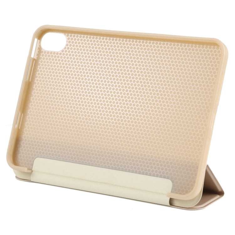 For iPad mini 2024 / mini 6 GEBEI Shockproof Horizontal Flip Tablet Case with Three-folding Holder(Gold) - iPad mini 6 Cases by GEBEI | Online Shopping UK | buy2fix
