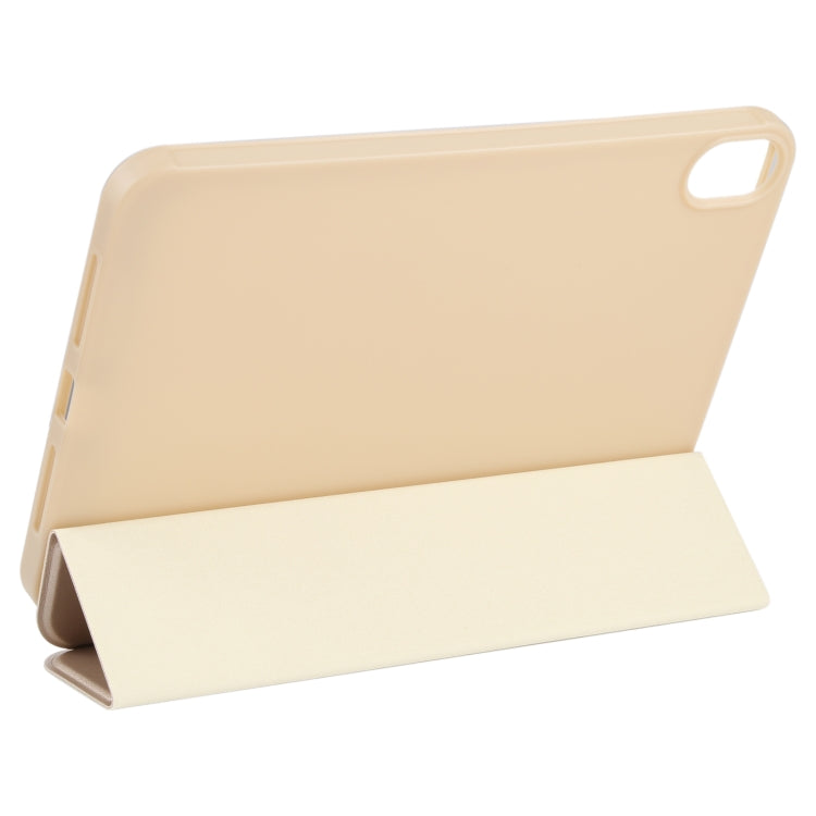 For iPad mini 2024 / mini 6 GEBEI Shockproof Horizontal Flip Tablet Case with Three-folding Holder(Gold) - iPad mini 6 Cases by GEBEI | Online Shopping UK | buy2fix