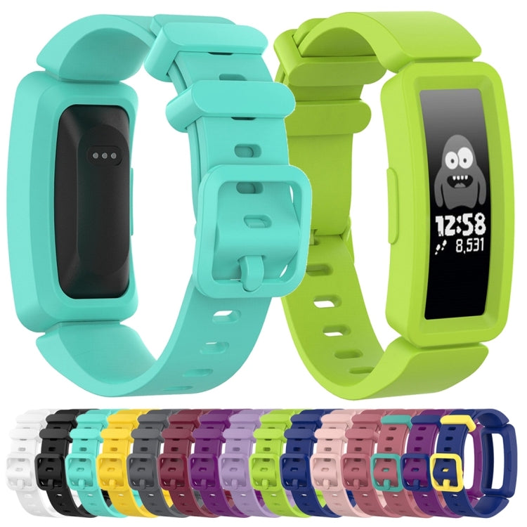 For Fitbit Inspire HR / Ace 2 Silicone Smart Watch Watch Band(Blue + Yellow Buckle) - Watch Bands by buy2fix | Online Shopping UK | buy2fix
