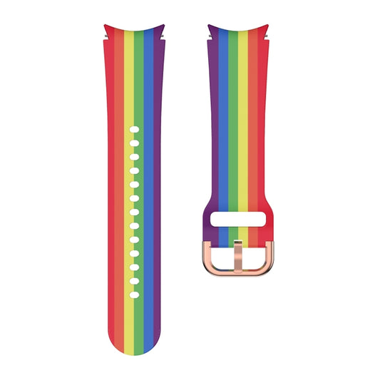 For Samsung Galaxy Watch4 / Watch4 Classic Silicone Printing Watch Band(Rainbow) by buy2fix