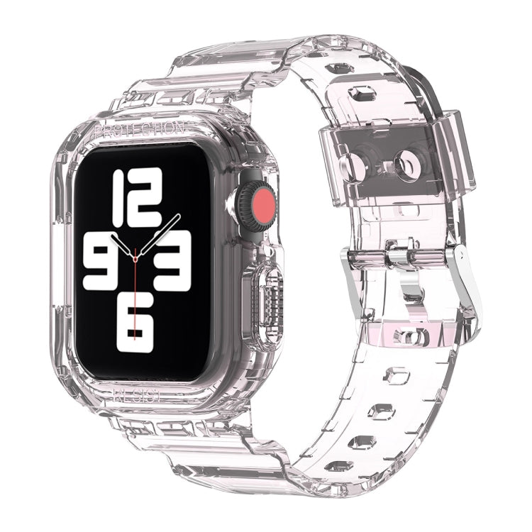Glacier Transparent TPU Integrated Watch Band Watch Band For Apple Watch Series 7 41mm(Transparent Pink) - Watch Bands by buy2fix | Online Shopping UK | buy2fix