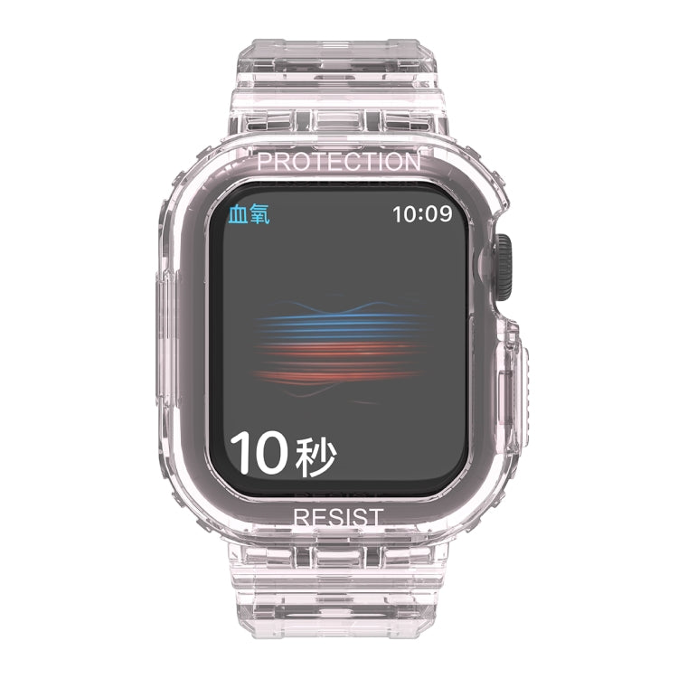 Glacier Transparent TPU Integrated Watch Band Watch Band For Apple Watch Series 7 41mm(Transparent Pink) - Watch Bands by buy2fix | Online Shopping UK | buy2fix