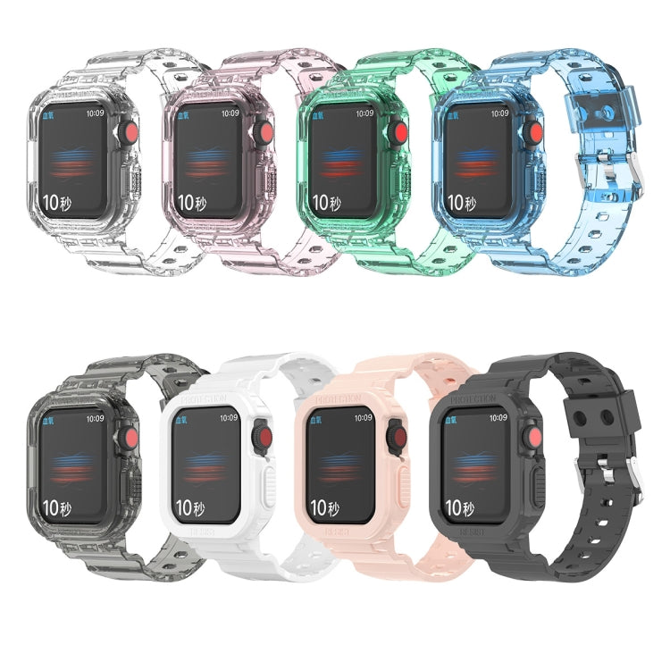 Glacier Transparent TPU Integrated Watch Band Watch Band For Apple Watch Series 7 41mm(Transparent Pink) - Watch Bands by buy2fix | Online Shopping UK | buy2fix