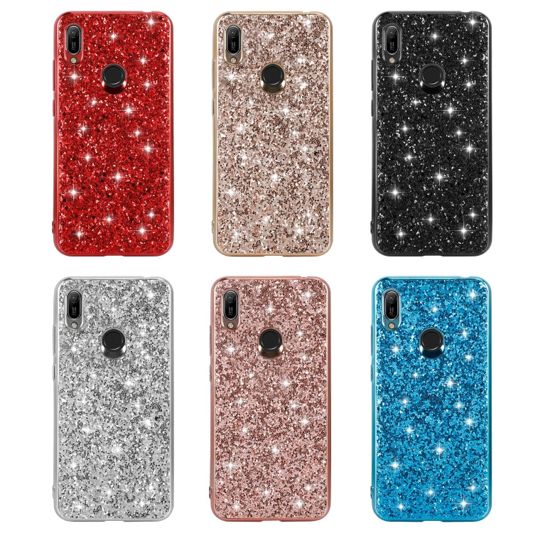 For Huawei Y6 Prime Glittery Powder Shockproof TPU Case(Black) - Huawei Cases by buy2fix | Online Shopping UK | buy2fix