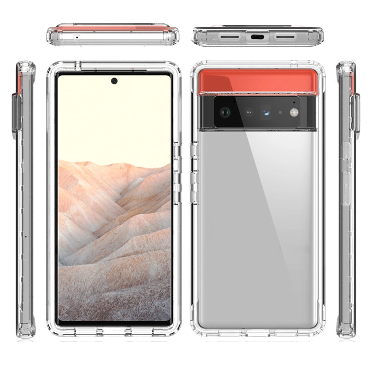 For Google Pixel 6 Pro High Transparency Two-color Gradient PC + TPU Phone Protective Case(Transparent) - Google Cases by buy2fix | Online Shopping UK | buy2fix