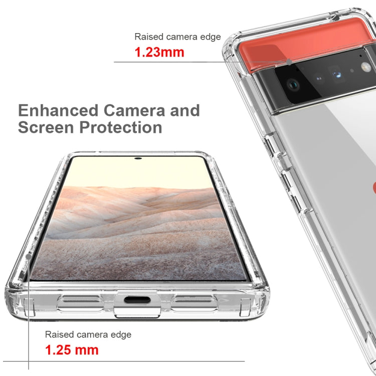 For Google Pixel 6 Pro High Transparency Two-color Gradient PC + TPU Phone Protective Case(Transparent) - Google Cases by buy2fix | Online Shopping UK | buy2fix