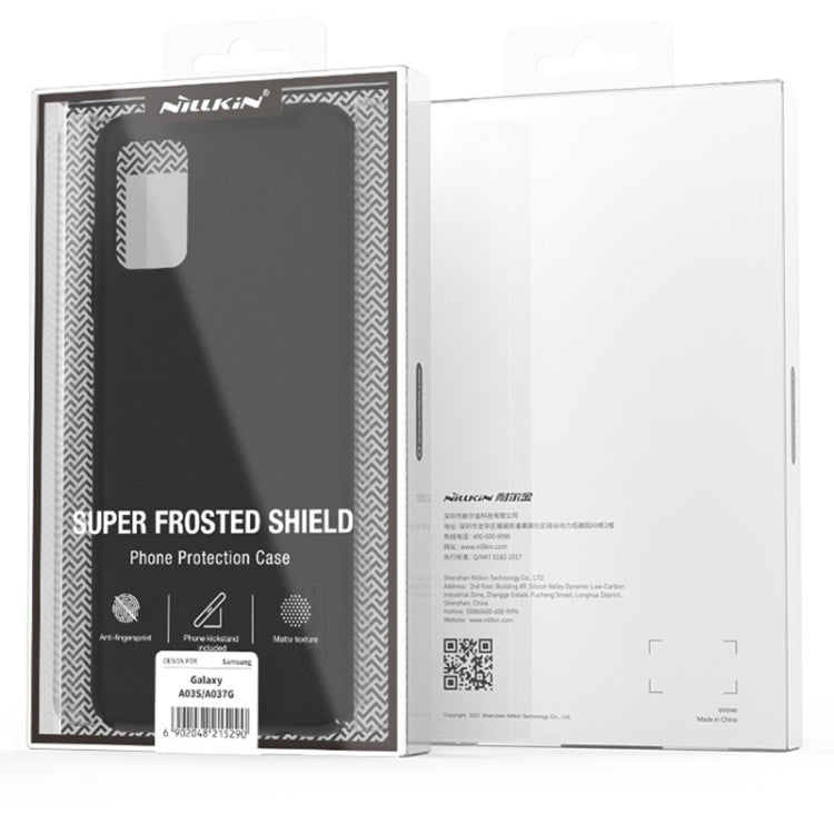 For Samsung Galaxy A03s / A037G NILLKIN Frosted Concave-convex Texture PC Phone Protective Case(Black) - Galaxy Phone Cases by NILLKIN | Online Shopping UK | buy2fix
