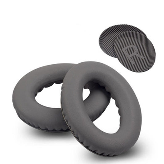 For BOSE QC35 Imitation Leather Soft Headphone Earmuff Jacket with LR Cotton, One Pair(Dark Grey) by buy2fix