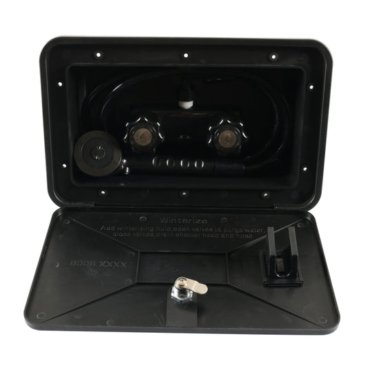 A6622-02 Black RV External Shower Box Head with Hose - In Car by buy2fix | Online Shopping UK | buy2fix