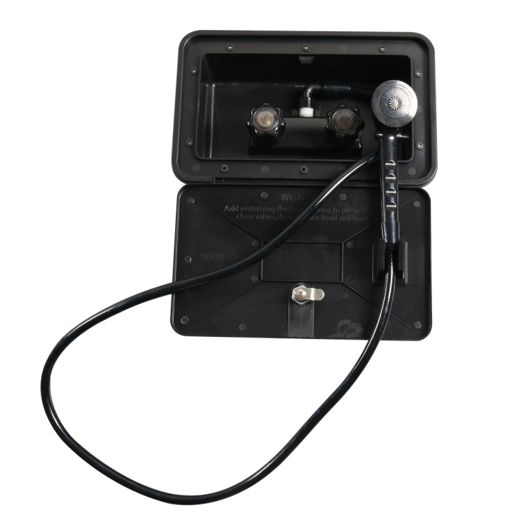 A6622-02 Black RV External Shower Box Head with Hose by buy2fix
