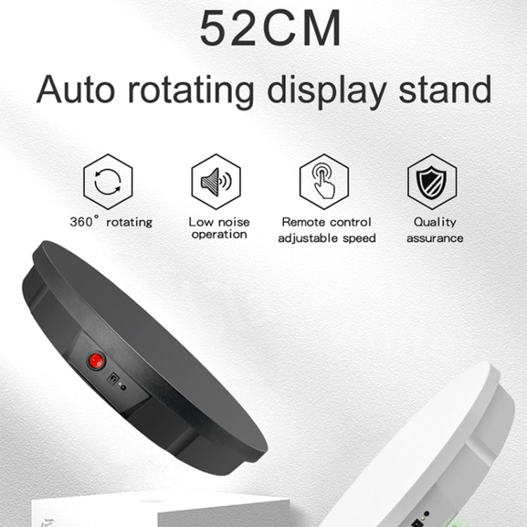 52cm Remote Control Electric Rotating Turntable Display Stand Video Shooting Props Turntable, Plug-in Power, Power Plug:US Plug(Black) - by buy2fix | Online Shopping UK | buy2fix